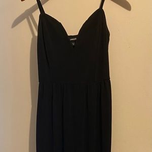 Black Sweetheart Cut Wide-Leg Jumpsuit - Express